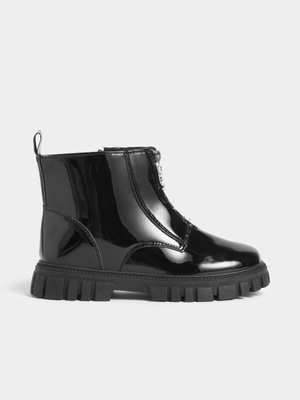 Jet Older Girls Black Butterfly Chelsea Boot