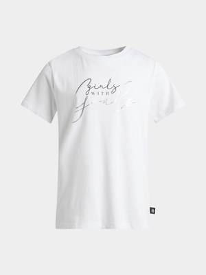 TS Girls Goals Graphic White Tee