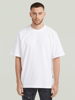 G-Star Men's Center Chest Logo Loose White Boxy T-Shirt