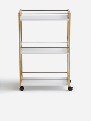 Excellent Houseware Kitchen Trolley Bamboo With Shelves