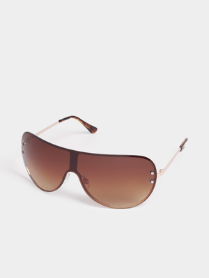 The FIX Unisex Brown Y2k Sunglasses