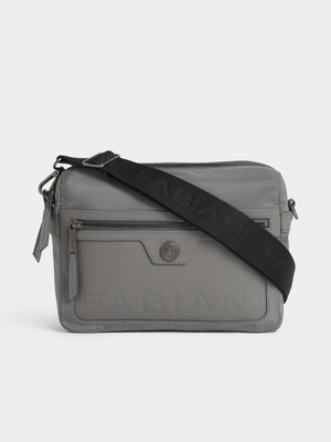 Fabiani Men's Charcoal Nylon Camera Bag