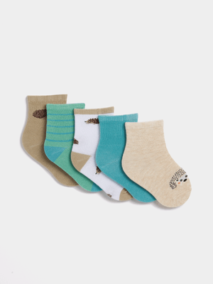 Jet Baby Multicolour 5 Pack Hedgehog Socks
