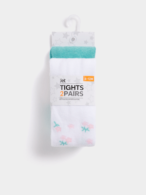 Jet Infant Girls Multicolour2 Pack Canton Floral Tights