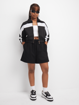 Puma Women's Black Crop Track Jacket