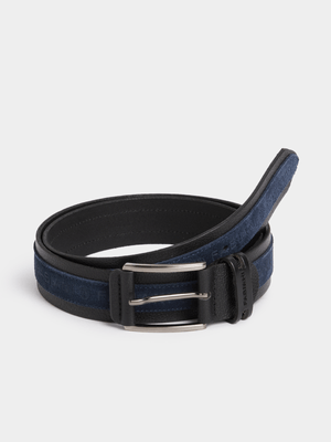 Fabiani Men's Black/Midnight Smart Leather Belt