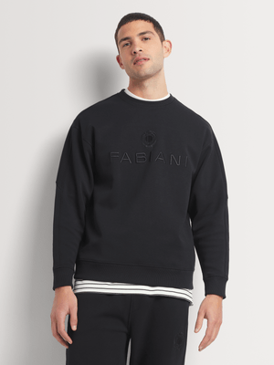 Fabiani Men's Black Co-ord Crew Neck