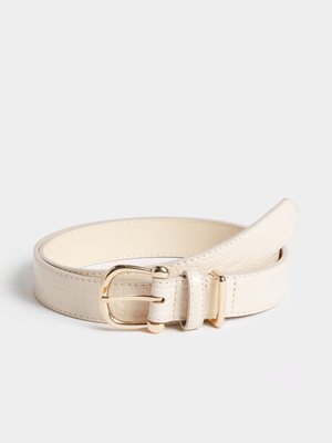 Exact Women's Natural Faux Croc Belt