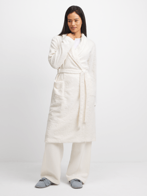 Exact Women's White Embossed Heart Gown