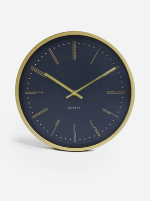 Jet Home Charcoal/Gold Clock 30cm