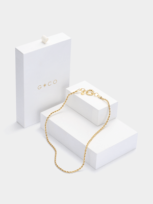 14ct Gold Plated Rope Chain Necklace