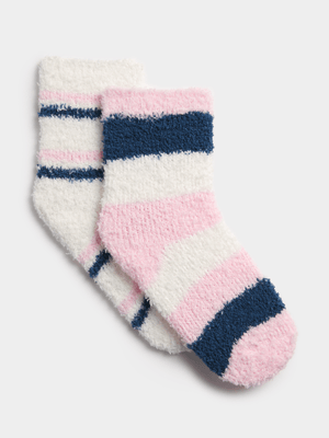 Jet Younger Girls Multicolour 2 Pack Fluffy Socks