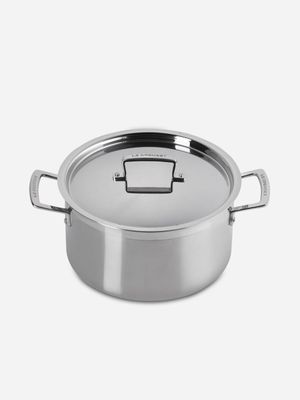 Le Creuset 3 Ply Stainless Steel Deep Casserole Pot 24cm