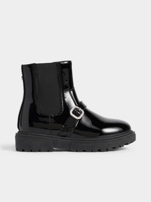 Girls Diamante Elasticated Chelsea Boots