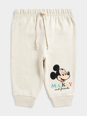 Jet Toddler Boys Cream Mickey & Friends Active Pants
