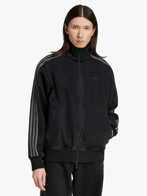 adidas Originals Men's Adicolor Firebird Black Denim Track Top