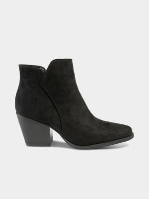 Women's Madison Jett Black Ankle Boot On Low Block