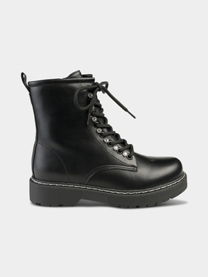 Women's Madison Josephine Black Lace Up Boots