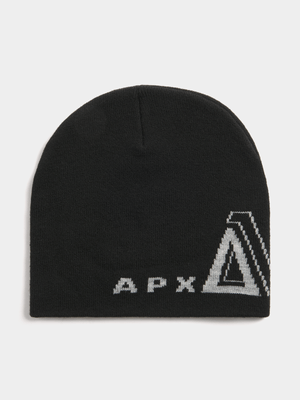 Mens APX Jacquard Black Beanie