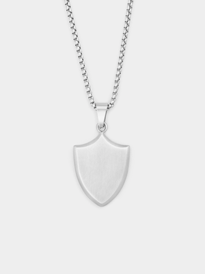 Stainless Steel Matte Shield Pendant