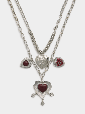 The FIX Women's 2 Layer Heart Necklace
