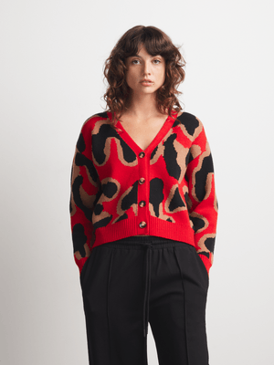 Women's Canvas Jacquard Knitwear Cardigan