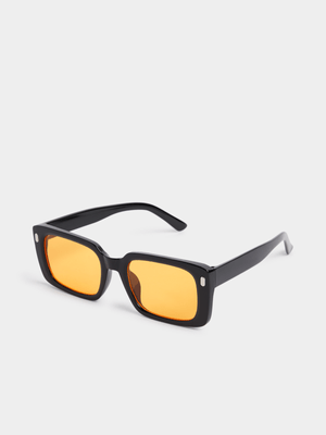 The FIX Unisex Yellow Tinted Square Frame Sunglasses