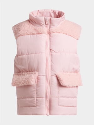 Jet Younger Girls Pink Sleeveless Jacket