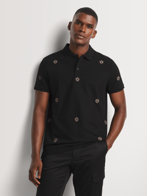 Fabiani Men's Black/Gold Tipped Polo Golfer