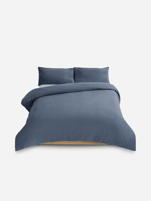 Volpes Washed Cotton Light Blue Duvet Cover Set