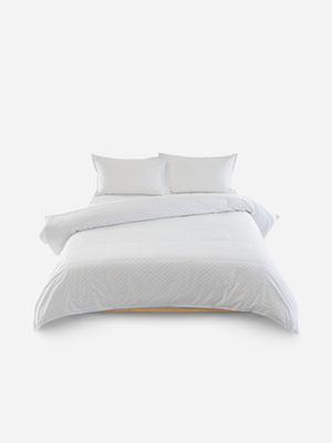 Volpes Supima Cotton Geometric Grey 450tc Oxford Duvet Cover Set