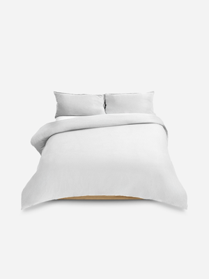 Volpes Washed Cotton White Duvet Cover Set