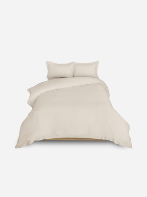 Volpes Egyptian Cotton 300tc Oxford Natural Duvet Cover Set