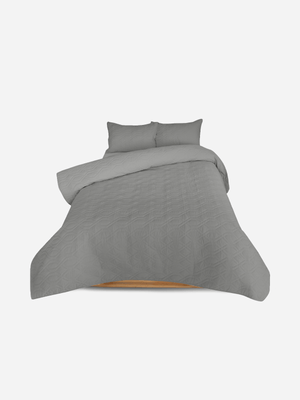 Volpes Cotton 200tc Charcoal Quilt Set