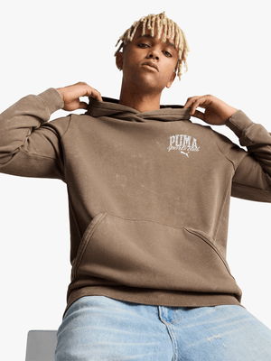 Puma Mens Class Washed Totally Taupe Hoodie