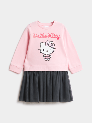 Jet Younger Girls Blush/Black Hello Kitty Dress