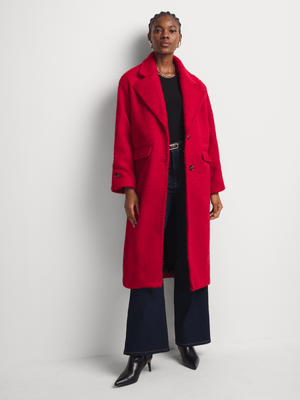 Textured Slim Fit Longer Length Coat
