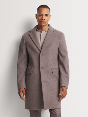 Men's Markham Smart Melton Birdseye Taupe Coat