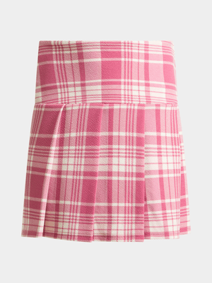 Jet Older Girls Pink Check Skirt