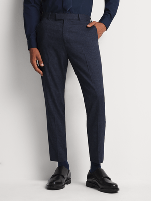 Men's Markham Smart Slim Houndstooth Navy Trouser