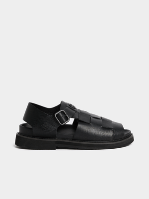 Men's Jonathan D Orioin Caviar Premium Black Sandal