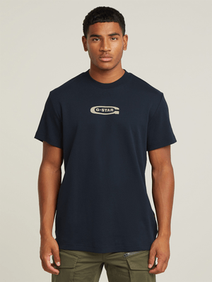 G-Star Men's Old Skool Logo Dark Blue T-Shirt