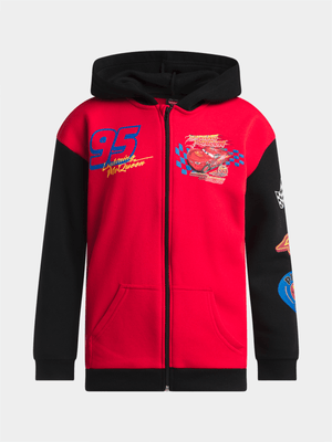 Jet Older Boys Black/Red Cars Hoodie