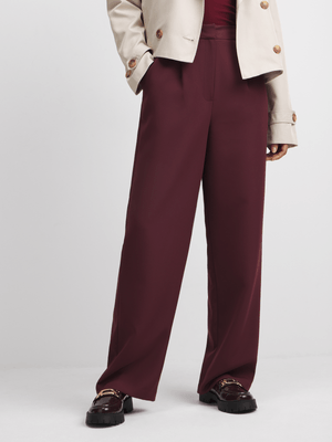 Exact Women's Burgundy Wide-Leg Suit Pants