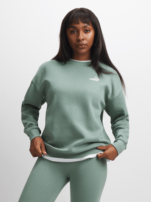 Women's Puma Logo Rel Green/White Crew