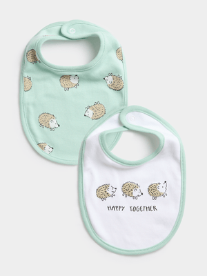Jet Baby Harbor Gray/White Happy Together 2 Pack Bibs
