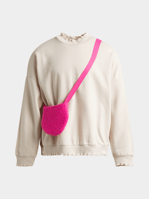 Jet Older Girls Stone/Pink Active Top With Bag