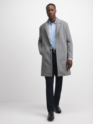 Jet Men's Grey Melange Melton Coat