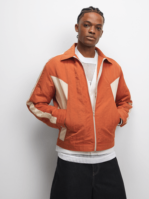 The FIX Men's Natural Western Panel Zip Up Shacket