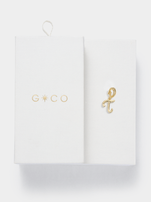 14ct Gold Plated Initial T Charm